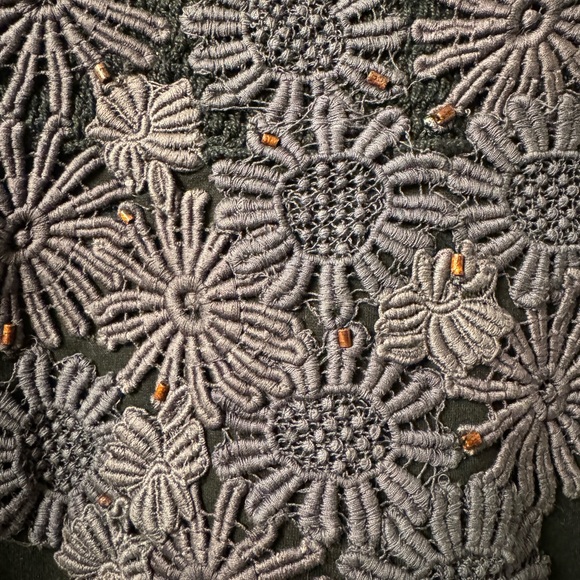 Free People Dress - Navy and Floral Wool - Medium - Picture 9 of 10